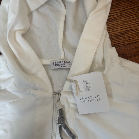 Brunello Cucinelli Cream Hooded Jacket - Picture 2 of 3